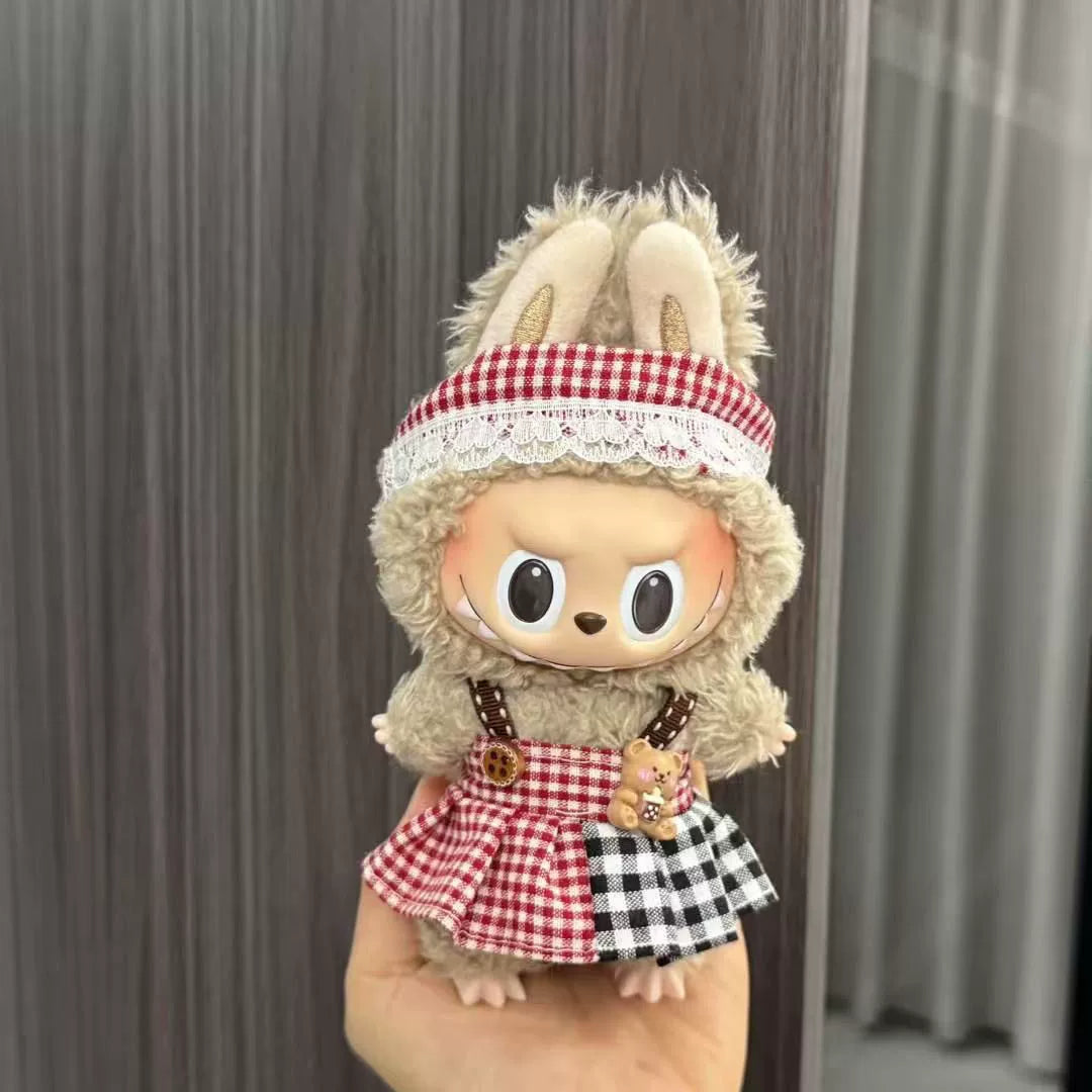 (Clothes only) Labubu doll clothes 17cm pendant first and second generation vinyl plush doll replacement clothes set