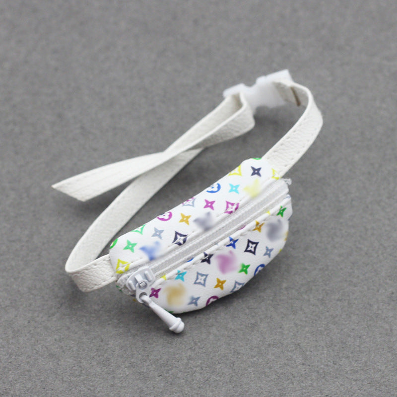 Labubu Doll White Crossbody Chest Bag  - 6/8/12 Inch Play Doll Backpack Waist Pack