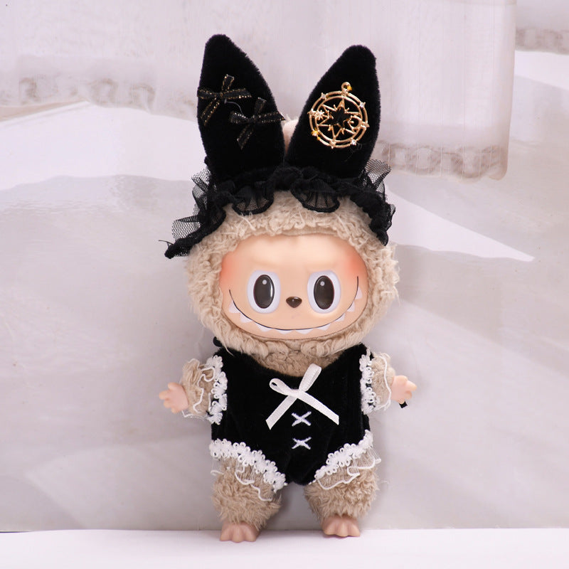 Outfit Only-17cm Labubu Blind Box Accessory - Cute Bunny Girl Costume for Doll
