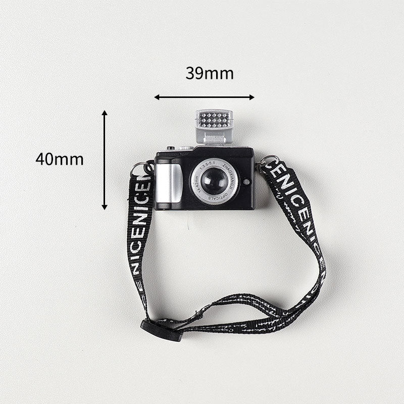 Labubu Dollhouse Smiley Backpack Camera Outfit - Mini Sound-&-Light DSLR with Crossbody Strap Accessory