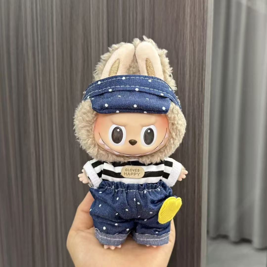(Clothes only) Labubu doll clothes 17cm pendant first and second generation vinyl plush doll replacement clothes set
