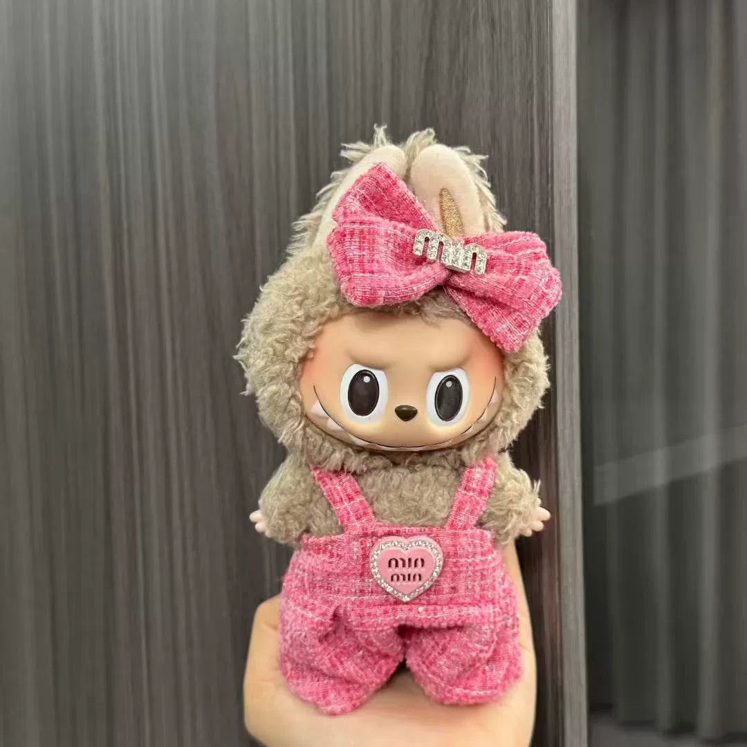 (Clothes only) Labubu doll clothes 17cm pendant first and second generation vinyl plush doll replacement clothes set