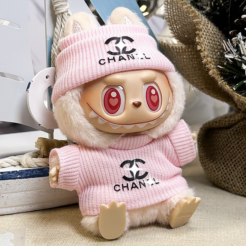 labubu sitting party doll clothes first and second generation blind box with Labubu doll clothes labubu clothes plush vinyl face