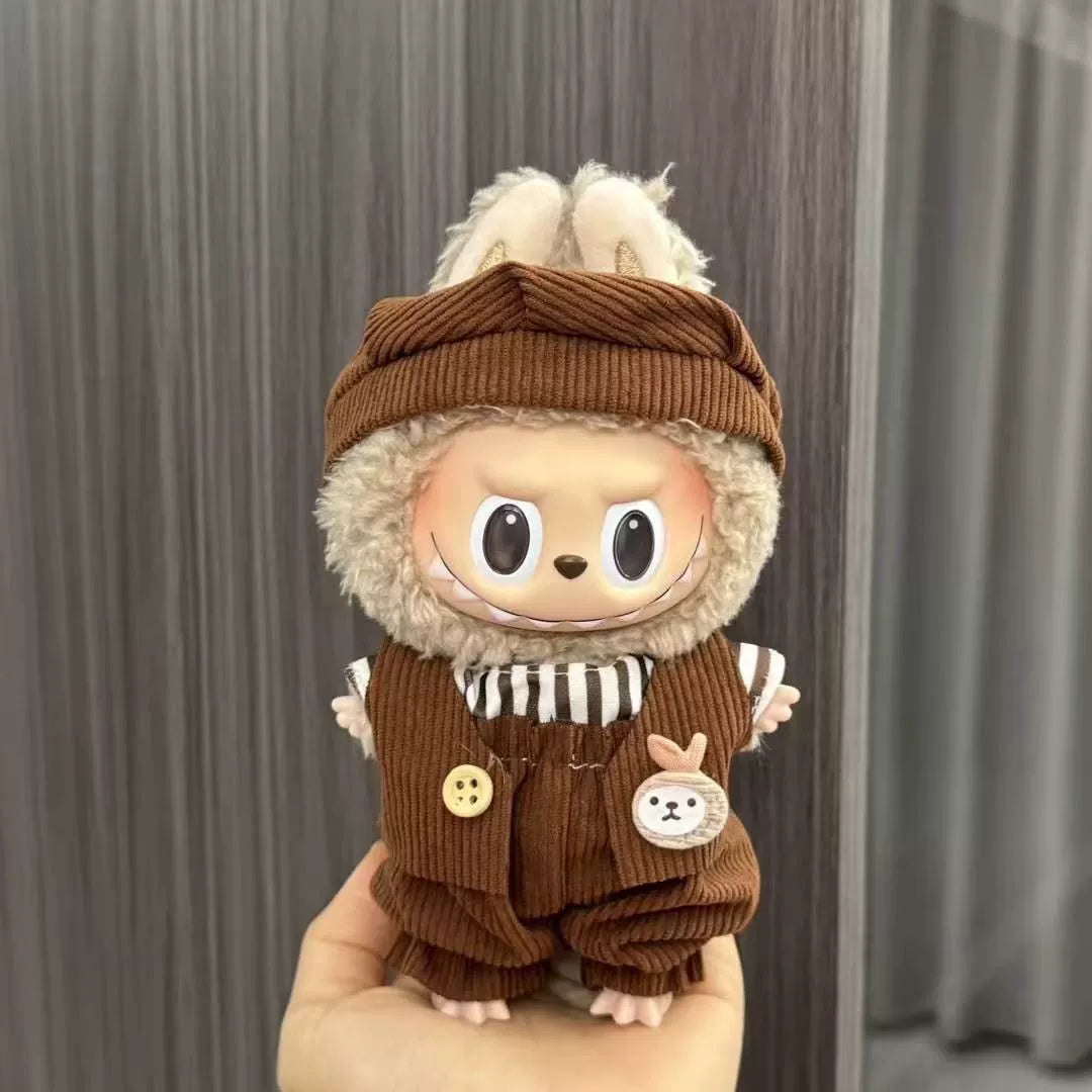 (Clothes only) Labubu doll clothes 17cm pendant first and second generation vinyl plush doll replacement clothes set