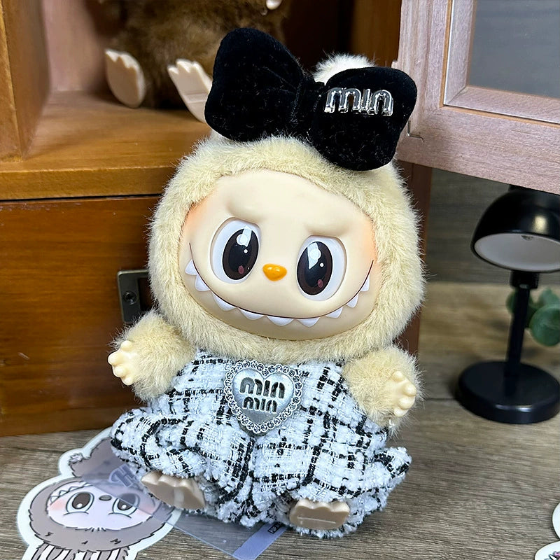 labubu sitting party doll clothes first and second generation blind box with Labubu doll clothes labubu clothes plush vinyl face