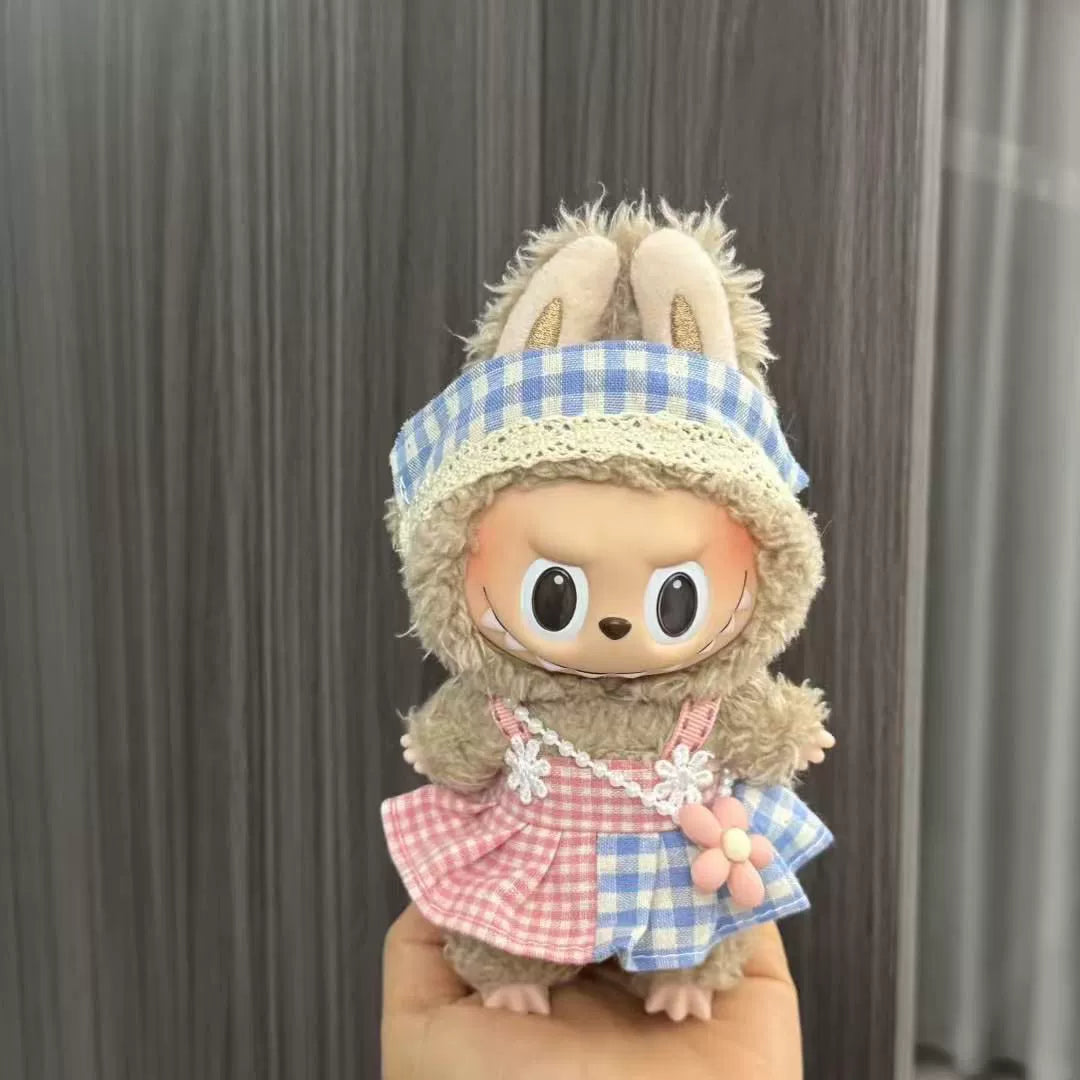 (Clothes only) Labubu doll clothes 17cm pendant first and second generation vinyl plush doll replacement clothes set