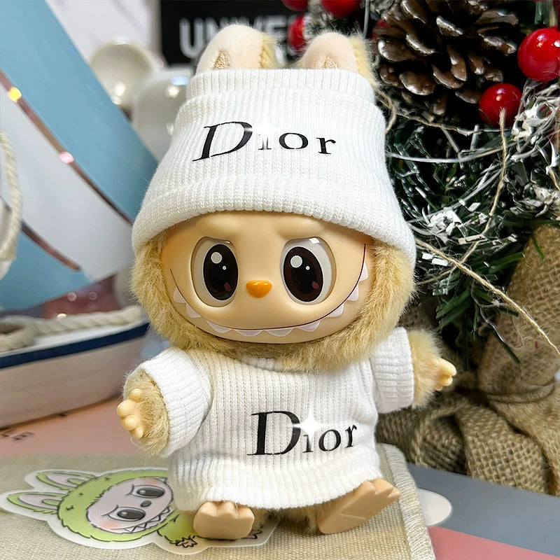 labubu sitting party doll clothes first and second generation blind box with Labubu doll clothes labubu clothes plush vinyl face