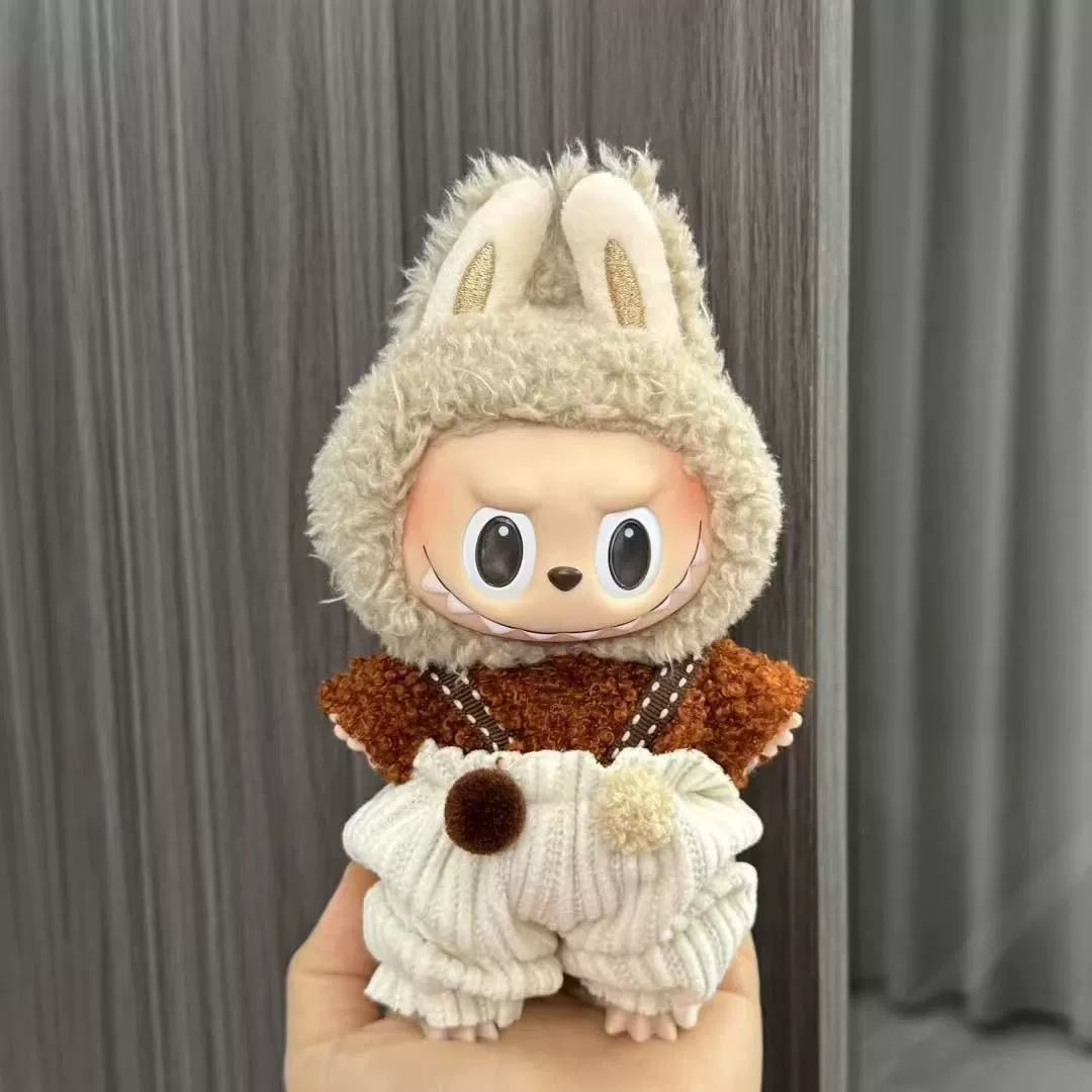 (Clothes only) Labubu doll clothes 17cm pendant first and second generation vinyl plush doll replacement clothes set
