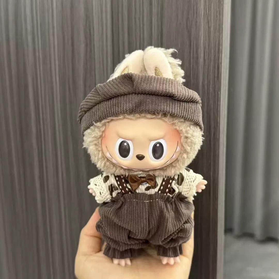 (Clothes only) Labubu doll clothes 17cm pendant first and second generation vinyl plush doll replacement clothes set