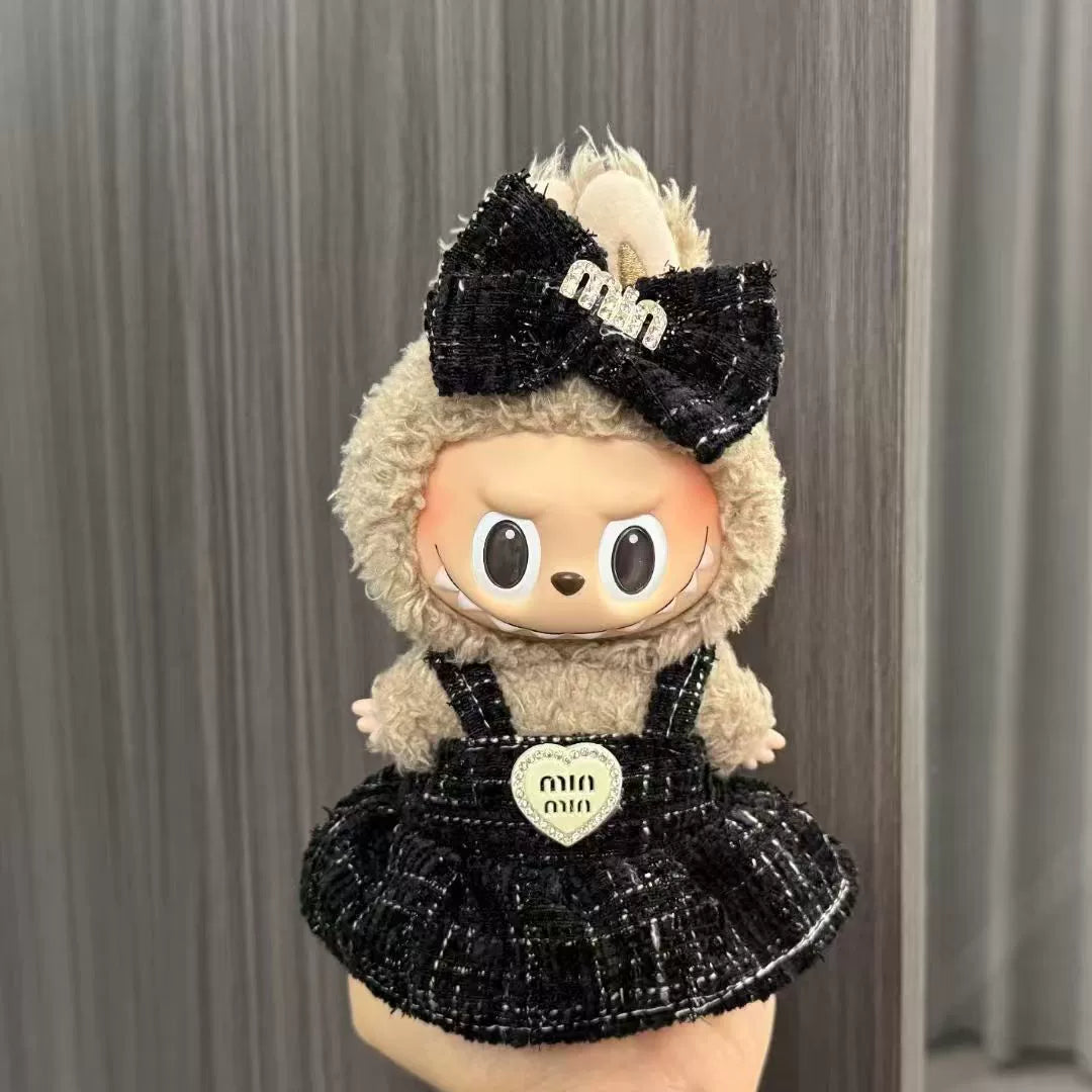 (Clothes only) Labubu doll clothes 17cm pendant first and second generation vinyl plush doll replacement clothes set
