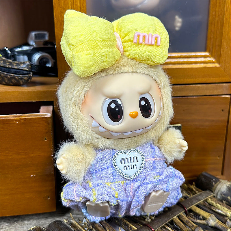 labubu sitting party doll clothes first and second generation blind box with Labubu doll clothes labubu clothes plush vinyl face