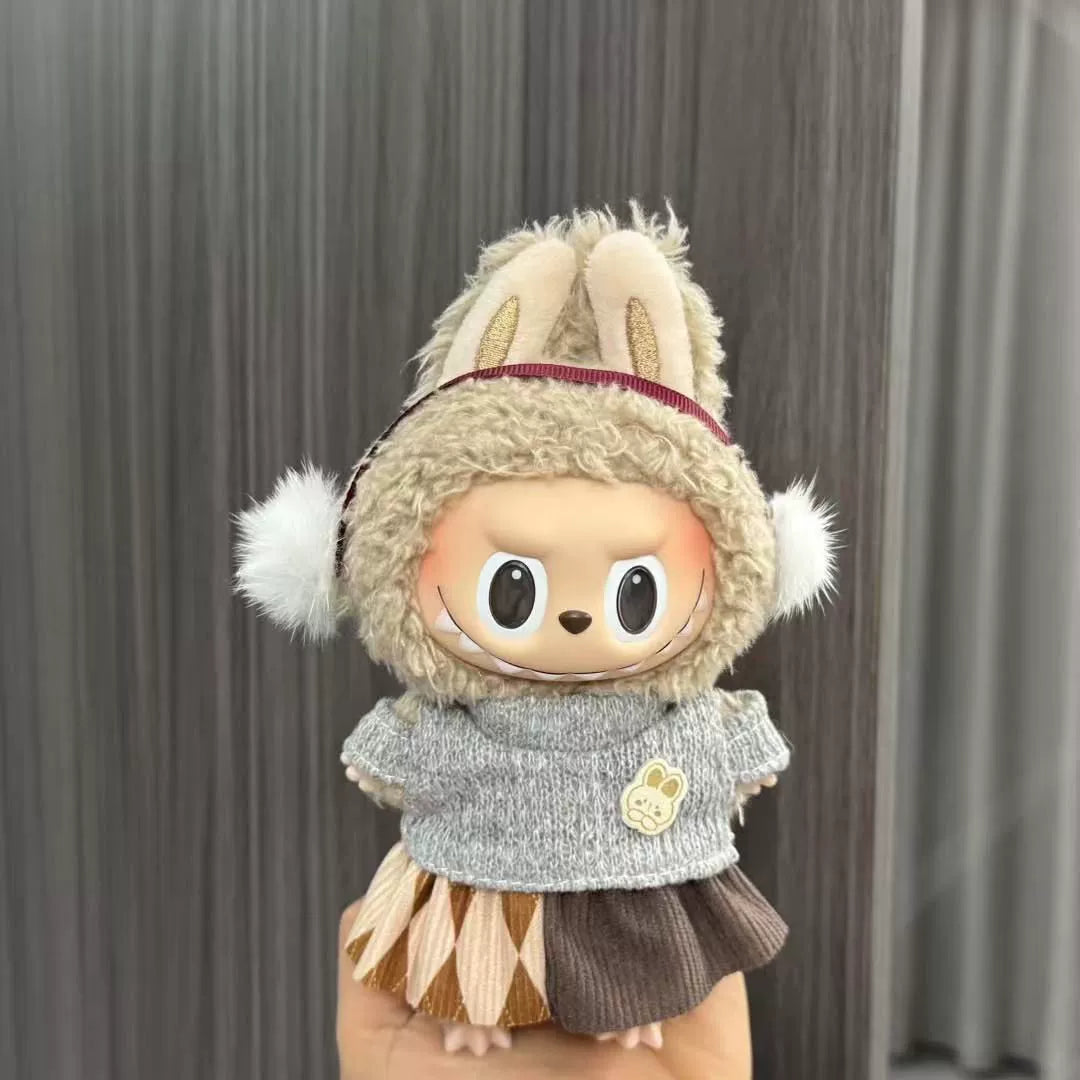 (Clothes only) Labubu doll clothes 17cm pendant first and second generation vinyl plush doll replacement clothes set