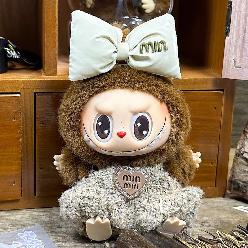 labubu sitting party doll clothes first and second generation blind box with Labubu doll clothes labubu clothes plush vinyl face