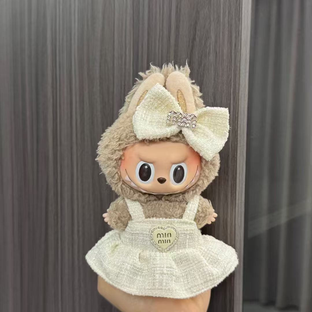 (Clothes only) Labubu doll clothes 17cm pendant first and second generation vinyl plush doll replacement clothes set