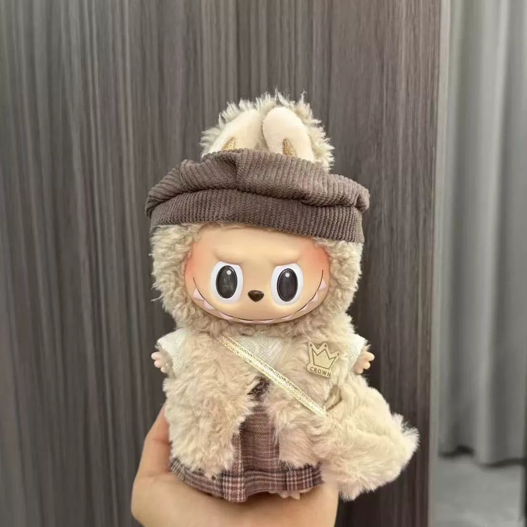 (Clothes only) Labubu doll clothes 17cm pendant first and second generation vinyl plush doll replacement clothes set