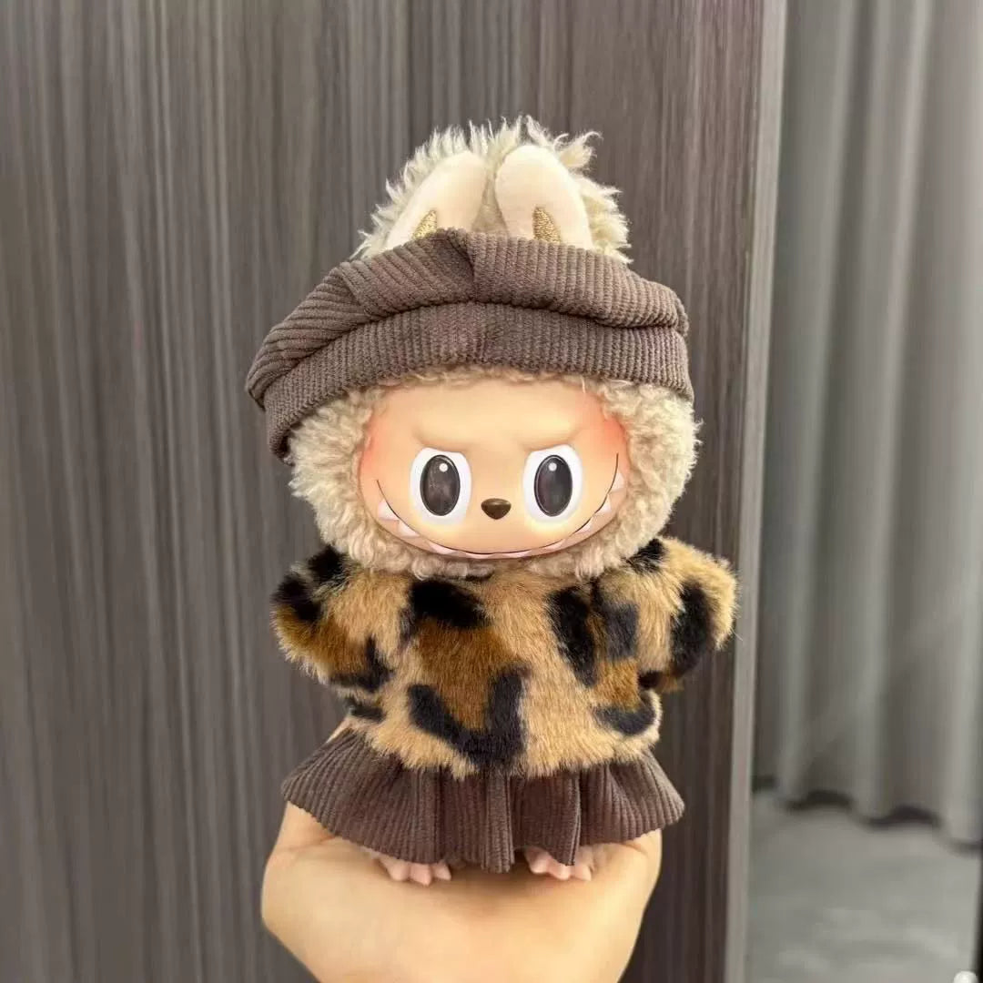 (Clothes only) Labubu doll clothes 17cm pendant first and second generation vinyl plush doll replacement clothes set
